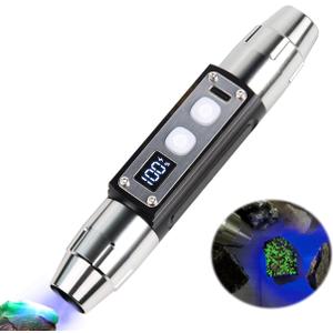 Shortwave 254nm UVC 310nm UVB & Longwave 365nm UVA & White LED Flashlight, Yooperlites Fluorescent Minerals Ziron, Calcite Phosphor, Tagged Stamps Detector Gemstones LED Torch with Optical Filter
