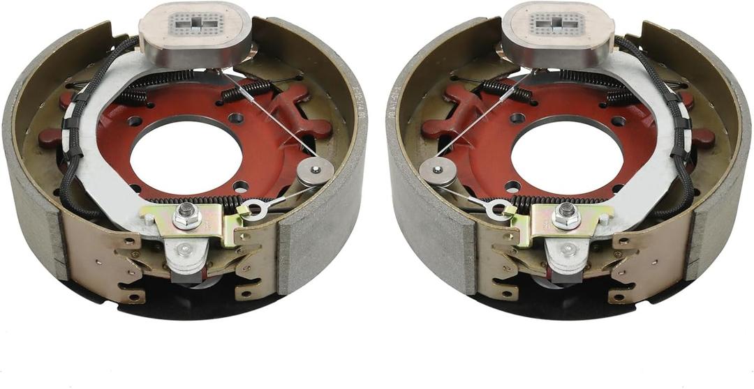 12-1/4" X 3-3/8" (12.25" X 3.375") Electric Trailer Brake Assembly Pair for 8000 LBS (8K) Trailer Axles Left and Right Electric Trailer Brakes