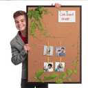 2-Pack Cork Board Bulletin Board 24 x 36, Black Wood Framed 2x3 Corkboard, Office Board for Wall Cork, Large Wall Mounted Notice Pin Board with 32 Push Pins for School, Home & Office