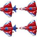 3PCS Fighter Jet Airplane Balloons - Airplane Shaped Foil Mylar Balloons for Baby Shower Kids' Boys Birthday Party Supplies Decorations