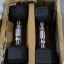 Cap Barbell 150 LB Rubber Coated Hex Dumbbell Hand Weight Set with Vertical Storage Rack - Chrome Handle | Black Rack