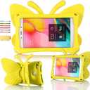 Kids Case for Amazon Kindle Fire HD 8 Tablet (8th/7th/6th Generation, 2018/2017/2016) 8" with Handle Folding Kickstand Kid-Proof Shockproof EVA Foam Lightweight Stand Cover, Yellow Butterfly