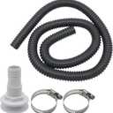 1-1/8 Inch Bilge Pump Flexible Kink-free PVC Hose, The Length Can Reach 6FT, With 2PCS Stainless Steel Hose Clamps And Thru Hull Fitting