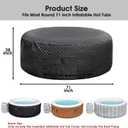 UCEDER Insulated Inflatable Hot Tub Cover,Round Spa Thermal Cover with External Heater/Pump Install Door Design,Energy-Saving and Eco-Friendly for Keeping Warm(Black,71" D x 28" H)