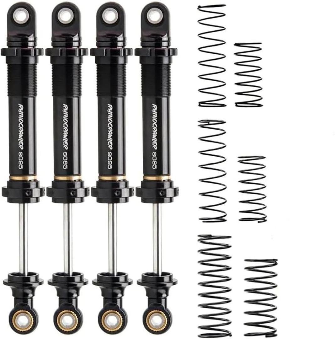 RC Shock Absorber S095 V2,4PCS 95mm,1/10 Scale Adjustable Shocks for 2-4KG MOA Shafty Axial SCX10 TRX-4 Crawler Trucks Upgrade Parts(S095 V2)