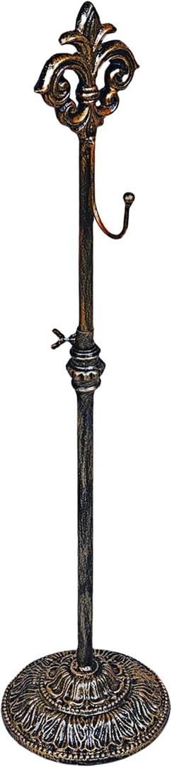 Display Stand for Wreath Handbag Purse Adjustable Height Standing Metal Wreath Hanger Holder on Tabletop or Floor(Vintage Gold)