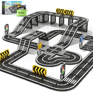 Magnetic Tiles Road Toddler Toys, Magnet Building Blocks for Kids Ages 3-5 4-8, STEM Learning Construction Toys Games, Ideal Gifts for 3+ Year Old Boys Girls