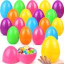 18 Pack 6 Inches Jumbo Easter Eggs, Large Empty Plastic Easter Eggs Bulk, Empty Colorful Bright Eggs for Easter Egg Hunt, Surprise Eggs, Basket Stuffers Fillers, Easter Party Favor