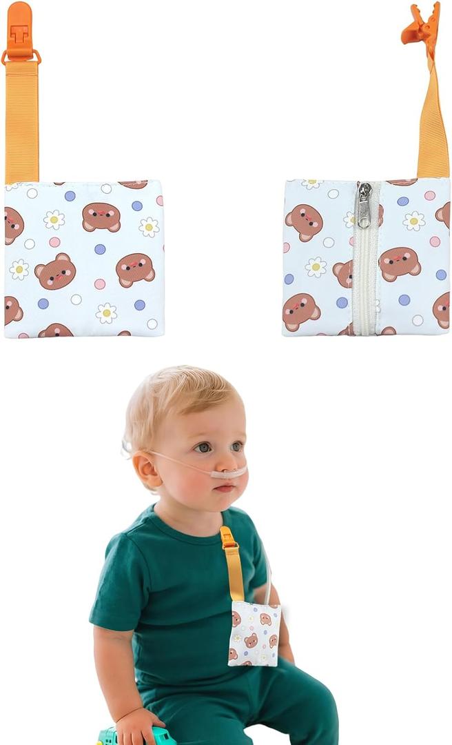 2 Pack Waterproof Feeding Tube Pouch, Zipper Nasogastric Tube Fixation Bag for NJ Nasogastric Tube Storage Bag NG Tube Holder