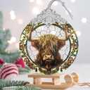 Cattle Stained Glass Orament - Christmas Ornament - Christmas Decorations for Tree - Holiday Present ldeas - Gift Exchange (Cow)