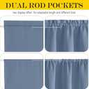 NICETOWN Blackout Door Curtain Thermal Insulated Blackout Window Cover for French & Front Doors with Adjustable Tieback, Room Darkening Shade for Privacy, Stone Blue, W30 x L50, 1 Panel