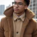 VISOONE Square Brown Blue Light Blocking Glasses TR90 Vintage Men Women ALBA