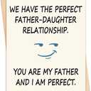 2 x Funny Fathers Day Gift Card for Dad from Daughter, Humorous Happy Fathers Day Gift for Dad, Cute Dads Birthday Gift Card for Father