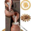 Unique Cascading Basins Ceramic Waterfall Incense Holder, Paired with a Pack of Backflow Incense Cones. (Primary)