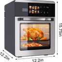 18QT Large Air Fryer Oven with Touch Screen Display, 10-in-1 Air Fry, Roast, Bake, Broil, Dry, Frozen, Proof Combo with Window, Family-Size, Multi-Function, Healthy Cooking 120V