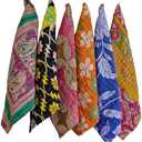 Payalrugs Kitchen Towels Mixed Assorted Set of 5 Vintage Floral Kantha Cotton Kitchen Towels, 20x25 Inches, Multicolour