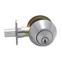 Atlas 1735094 deadbolt, keyed key, brass/steel, satin chrome, 2-3/8 to 2-3/4 in backset, 1-3/8 to 1-3/4 in Thick Door
