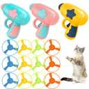 14 Pieces Cat Fetch Toy with Colorful Flying Propellers Set, Cat Playing Tracking Interactive Toys for Kitten Chasing Training Hunting