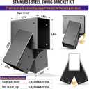 Hulave Stainless Steel Swing Bracket Kit, 4-Pack Swing Set Anchor Leveling Kit Bracket 4"x4"+2pcs A Frame Swing Set Brackets with Mounting Accessories(Black)