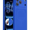 FlyReal Magnetic for iPhone 17 Pro Max Case, Design for iPhone’s New Back, Compatible with MagSafe, Integrated Silicone Camera Control & Camera Protection Microfiber Lining Case, 6.9", Klein Blue