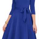 RUMIA Women's Cocktail Dresses 3/4 Sleeve Formal Vintage Wedding Guest Dress (XS-3XL) (Blue, M)