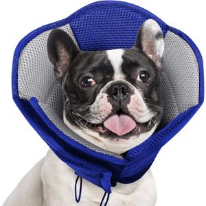 AOFITEE Dog Cone - Soft Cones Dog After Surgery, Comfy Cones for Dogs to Stop Licking, Adjustable Small Dogs Cone Collar for Wound Healing, Elizabethan Pet E-Collar, Blue Small