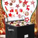 CHENGU 2-pack Christmas Ornament Storage Stores up to 64 Christmas Ball Accessories Holder with Adjustable Dividers, Zippered Closure Two Handles for Holiday Ornaments and Xmas Decorations(Black)