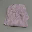 TARSE Womens Linen Wide Leg Striped Pants Casual Barrel Loose Drawstring Low Waist Palazzo Harem Pants with Pockets(Light Purple White Plaid, XS)