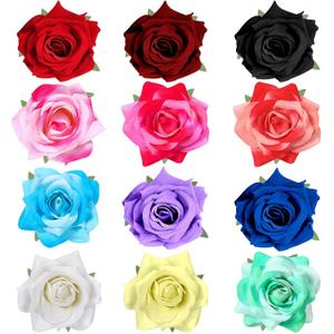 12 Pack Rose Hair Clip Flower 2.8'' Hairpin Floral Brooch Floral Hairclips Mexican Flowers Hairpin Party Supplies for Women Rose Hair Accessories Wedding Pack (Multi Colors)