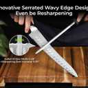 Piklohas Resharpenable Bread Knife for Homemade Bread, 10 Inch Serrated Sourdough Knife with Offset Handle, Innovative Wavy Edge for Clean Slices Crusty Bread, Bagels, Pineapple & Tomatoes, Gift Box
