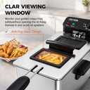 OSTBA Electric Deep Fryer with Basket, 3.2QT Stainless Steel Countertop