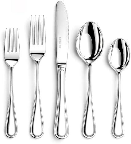 NICE KITCHEN Silverware set for 8,40 Pieces Premium Stainless Steel Silverware set,Mirror Polished Cutlery Set,Heavy Duty Flatware Set for 8,Dishwasher Safe,Luster Series
