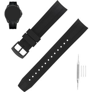 Rubber 23mm Watch Bands Compatible Fit for Citizen Eco-Drive E168 B740 B741-S066450 BJ2110 BJ2111 BJ2115 BJ2117 BJ2118 BJ2119 BN0085 BN0088 Replacement Silicone Watch Strap Wirstband Bracelet with Deployment Buckle For Men and Women