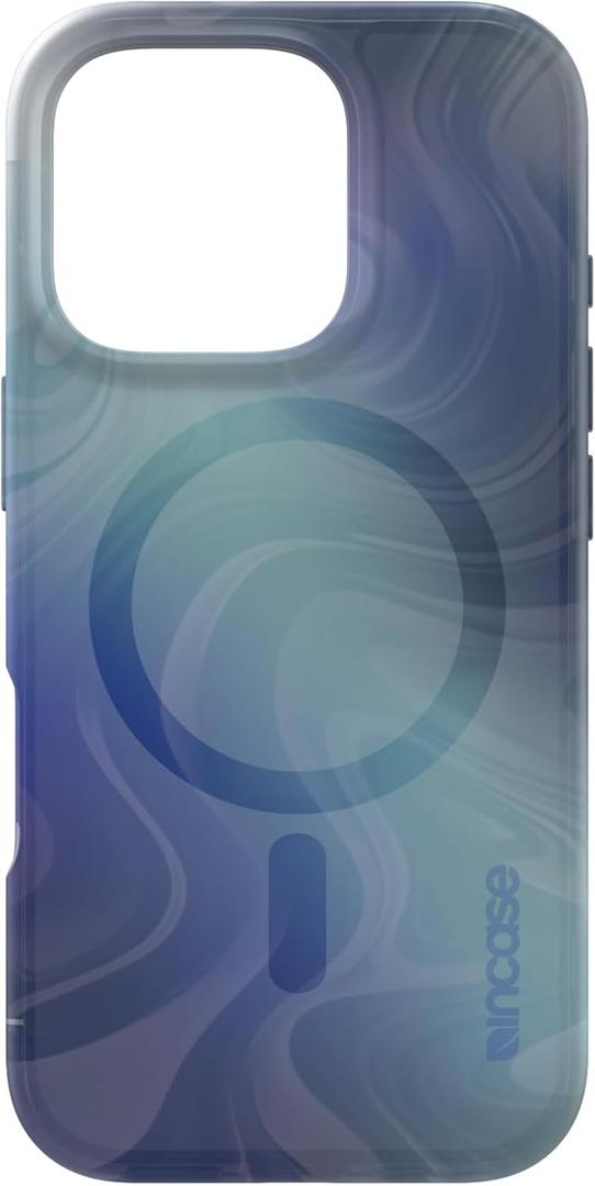 Incase Halo Case for iPhone 16 Hydro Dip MagSafe Compatible Apple iPhone Case 10 Ft Drop Protection, Protective Cover with Lanyard Loop, Sleek Design (Oil Slick Ocean, iPhone 16 pro)