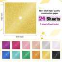 Gersoniel 24 Sheets Glitter Construction Paper for Graduation Cap Decoration Colorful Cardstock Grad Cap Cover Card Stock for Graduation Hat Topper Craft DIY (Colorful,Glitter)