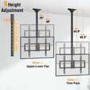 ELIVED Ceiling TV Mount for Most 37-75 Inch TVs, Height Adjustable Full Motion Ceiling Mount for Flat Pitched Roof, Hanging TV Bracket Swivel and Tilt, Holds up to 110 lbs, Max VESA 600x400mm YD3016