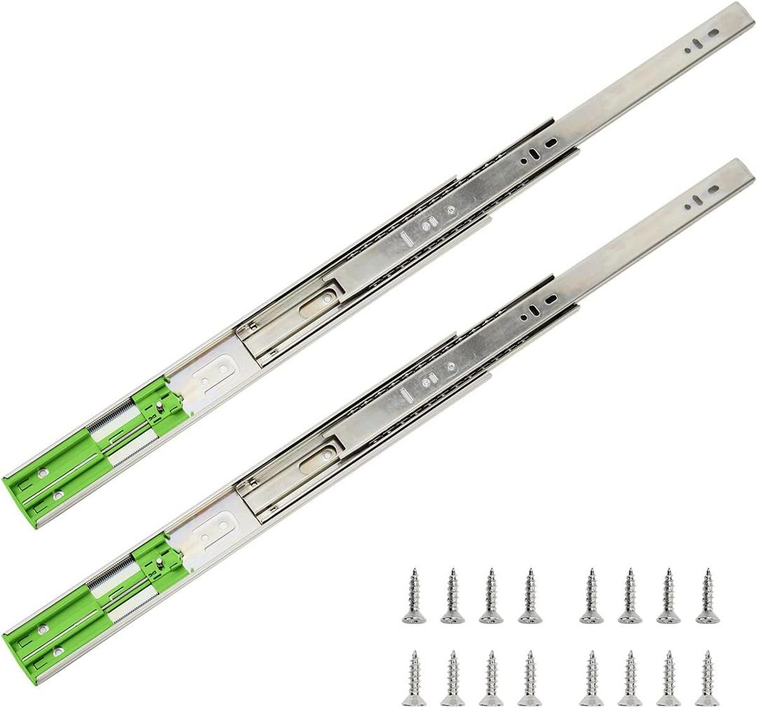 6 Pairs 20 inch Drawer Slides Soft Close Drawer Full Extension Drawer Slides 20 Inch Soft Close Hardware Drawer Guides - Side Mount Drawer Rails