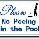 Vintage Pool Safety Sign Please No Peeing in the Pool Tin Sign Fade Resistant/Waterproof Tin Sign for Swimming Pool 8x12 inch