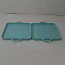 Square Serving Trays with Handles Melamine Turquoise 12.5x12.5 Inch Spill Proof Kitchen Eating Trays Set of 2 for Cafeteria Cafe Food Appeizer Dessert Snack Dinner Lunch Breakfast,TR13-02