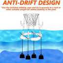 Pool Basketball Hoop Floating with Anti-Tip & Anti-Drift Design, Basketball & Ring Toss Pool Toys for Kids Ages 4-8, 8-12, Summer Outdoor Water Toys Pool Games for Adults and Family
