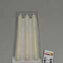 Homemory 3 Pcs Waxy Flameless Taper Candles with Remote, Flickering Battery Operated Taper Candles, Led Flameless Candlesticks Classic Tall Candle for Home, Wedding, Party, Ivory, 9.6 inches