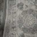 Neutral Area Rugs 8x10 for Living Room Vintage Rug Boho Floral Modern Washable Area Rug with Non-Slip Backing Large Carpet for Bedroom Dining Room Light Grey