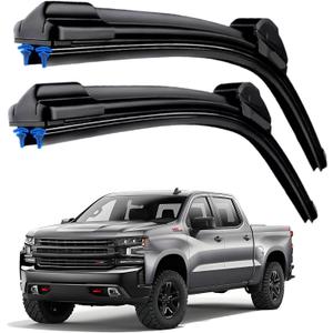 Dual Rubber Blade Windshield Wipers For 2018 2017 2016 2015 2014 CHEVY Silverado 1500 2500 3500 HD/2018-2014 GMC Sierra Wiper Blades 22"+22"(Set of 2) Top Lock type