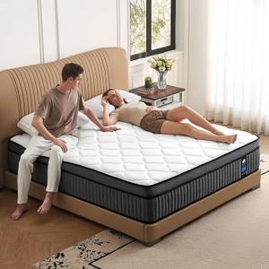 Full Size Mattress 10 inch Hybrid Mattress in a Box, Memory Foam Bed Mattresses with Independent Spring, Breathable Comfortable for Sleep Supportive and Pressure Relief, CertiPUR-US, Medium Firm