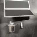 Flodable Car Desk Tray for Laptop, 360° Rotating Leather Cup Holder Table, Car Tray laptop Desk Replace Steering Wheel tray, for Tesla Model Y/3/S, Ford F150 Car Accessries for Men Women