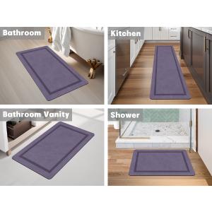 chakme Bathroom Mat Rugs 24x16, Ultra Thin Magic Mat Bathroom Rug Non Slip Bath Rugs Quick Dry Absorbent Bath Mats for Bathroom Floor, (Purple, 24"x16")