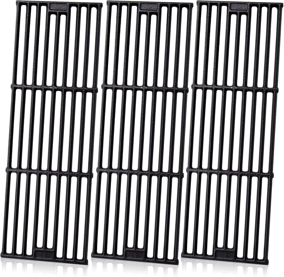 Adviace Grill Grates for Char Griller 5050, 5650, 2121, 3001, 5072, 2123, 2828, 3072, 3030, 4000, King Griller 3008, 5252, 19 3/4 Inch Cast Iron Grate Grid for Char-Griller 5050 Replacement Parts.