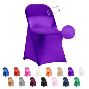 36 PCS Waterproof Stretch Spandex Folding Chair Covers, Dining Room Chair Slipcovers Protector for Wedding, Banquet, Party, Holidays, Celebration and Decoration (Purple）