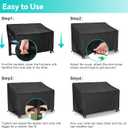 Outdoor Bench Cover, 600D Heavy Duty Patio Seat Cover with Waterproof PVC Coating, Durable Outdoor Furniture Protector for Bench Sofa, 60L x 33.5W x 29.5H Inch