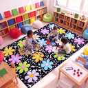 Drydiet Classroom Rug 5 x 7 ft for Elementary Preschool Kindergarten, Daisy